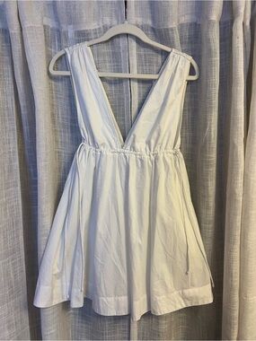 White V-Neck Summer Dress